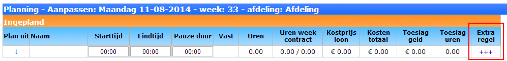 Ingepland extra regel knop het nieuwe plannen anno 2014
